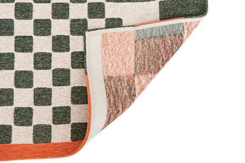Green And Orange Geometric ,Washable, Area Rug Photo 7