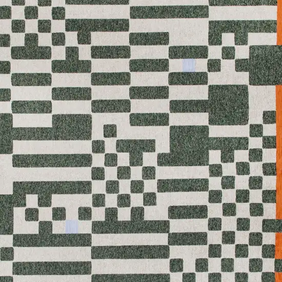 Green And Orange Geometric ,Washable, Area Rug Photo 8