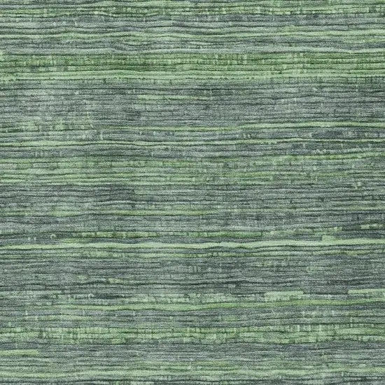 Green And Pale Aqua Striped Washable Indoor Outdoor Area Rug Photo 4
