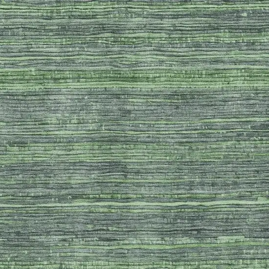 Green And Pale Aqua Striped Washable Indoor Outdoor Area Rug Photo 3