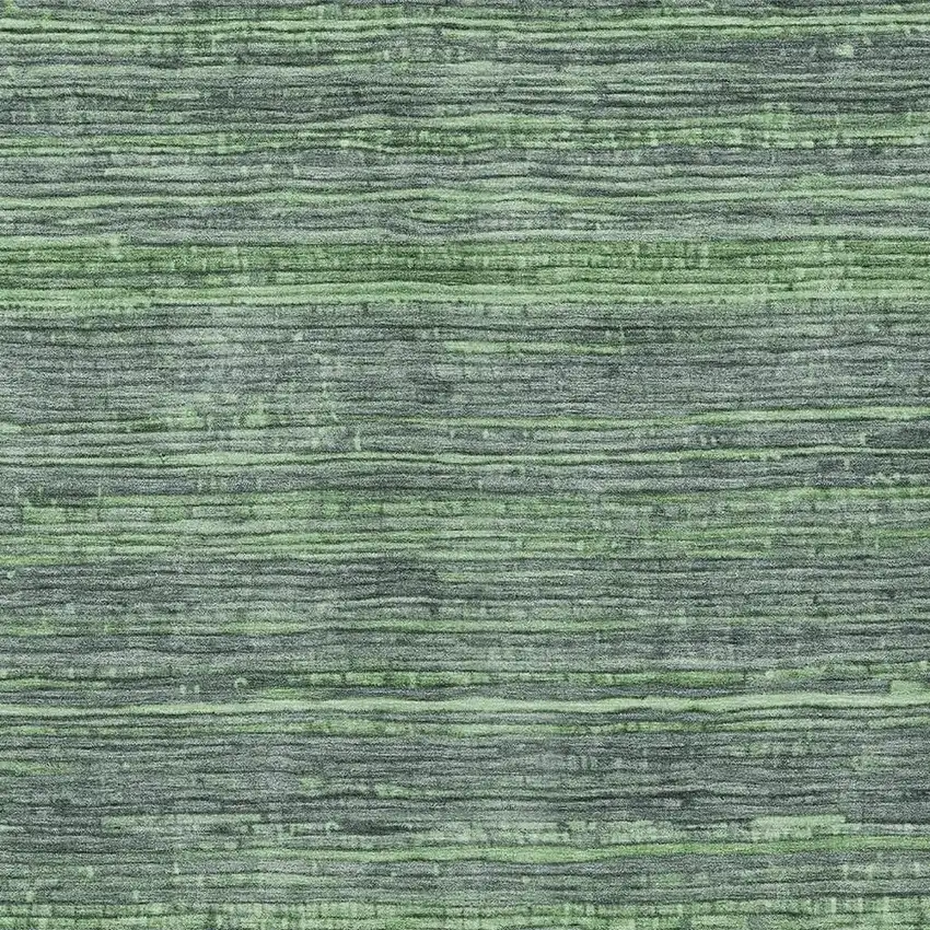 Green And Pale Aqua Striped Washable Indoor Outdoor Area Rug Photo 3