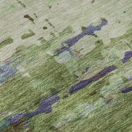 Green And Purple Abstract Washable Area Rug With UV Protection Photo 7