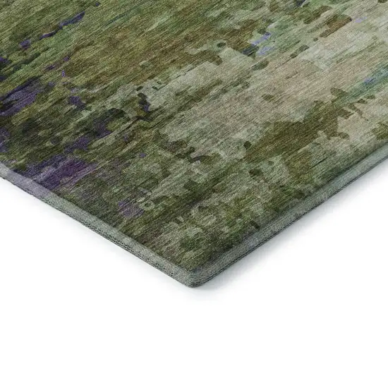 Green And Purple Abstract Washable Area Rug With UV Protection Photo 6