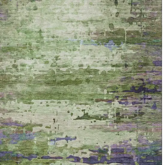 Green And Purple Abstract Washable Area Rug With UV Protection Photo 4