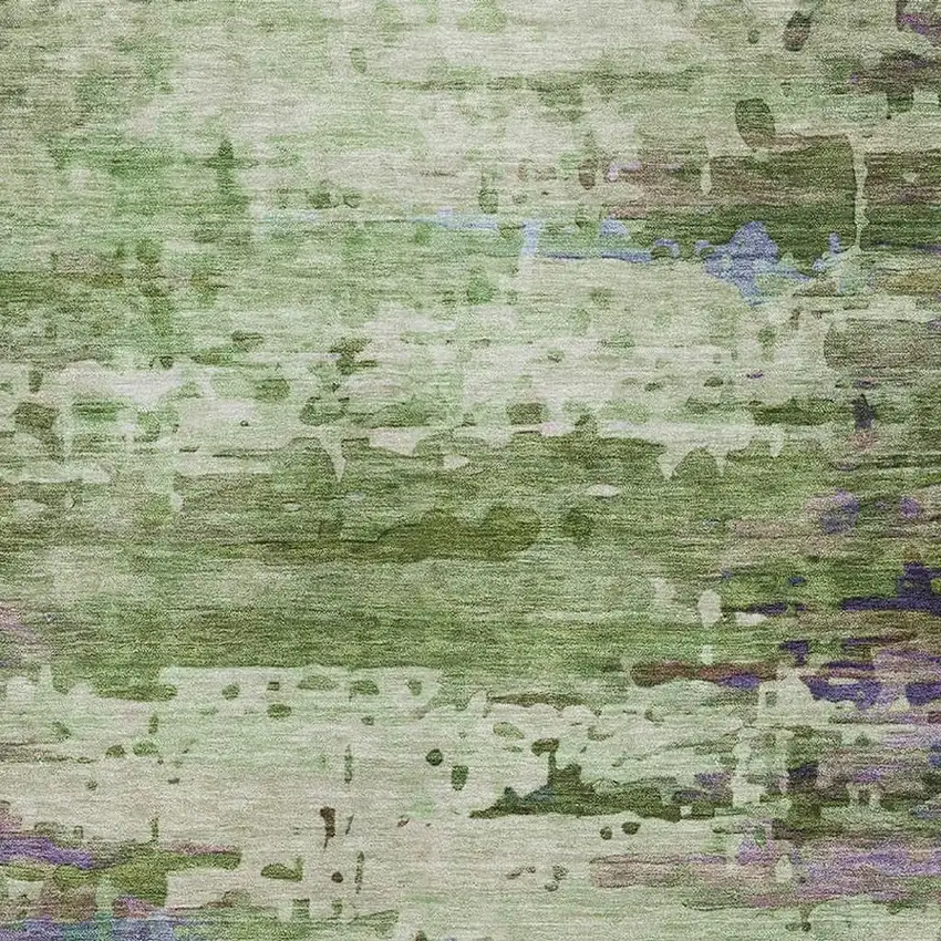 Green And Purple Abstract Washable Area Rug With UV Protection Photo 3