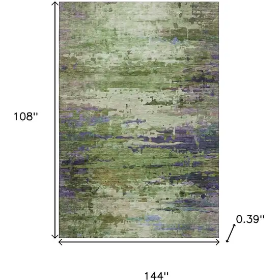 Green And Purple Abstract Washable Area Rug With UV Protection Photo 9
