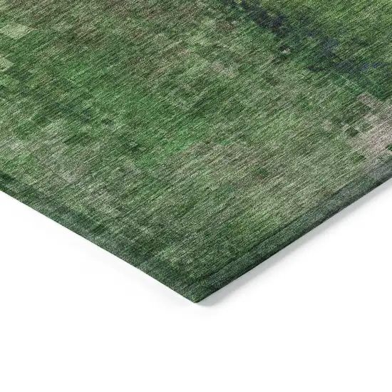 Green And Purple Abstract Washable Indoor Outdoor Area Rug Photo 6