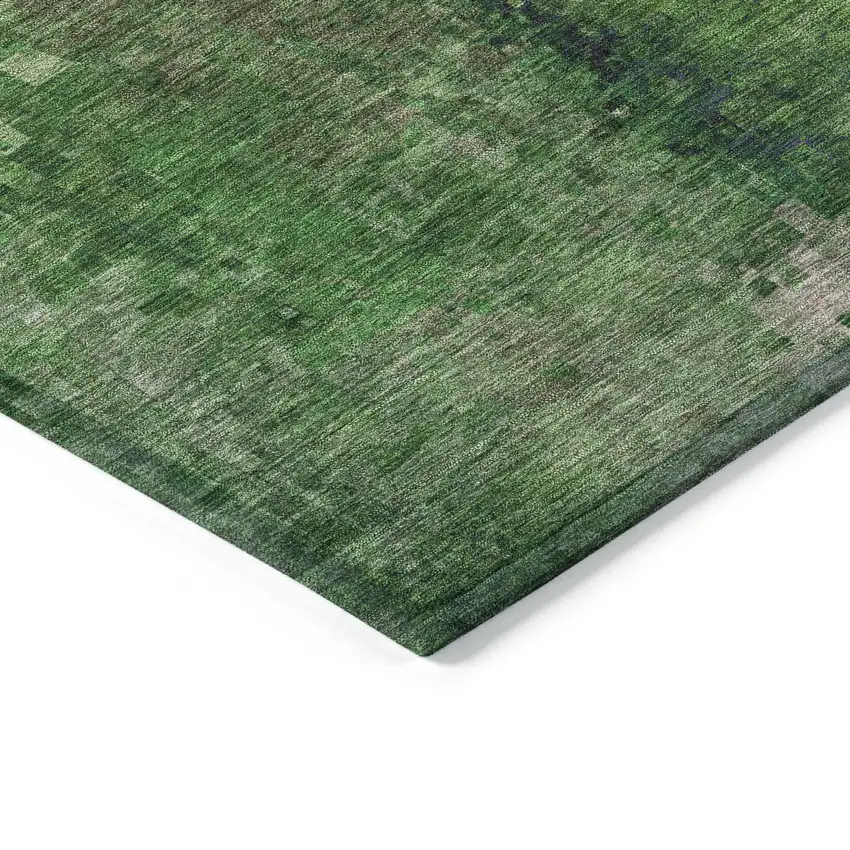 Green And Purple Abstract Washable Indoor Outdoor Area Rug Photo 6