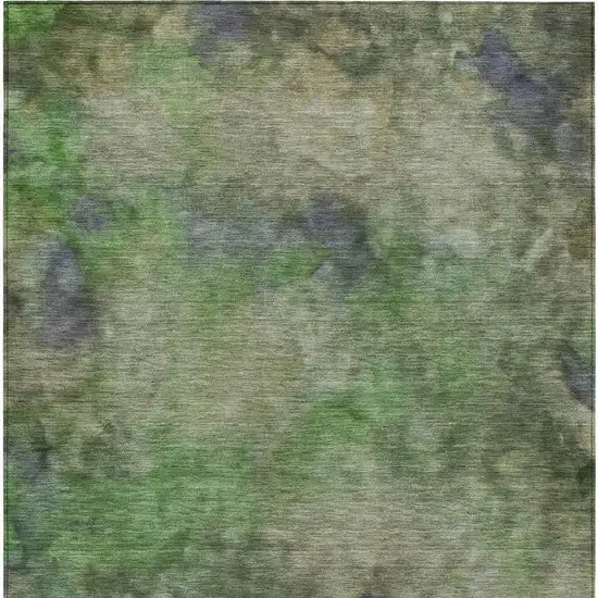 Green And Purple Abstract Washable Indoor Outdoor Area Rug Photo 2
