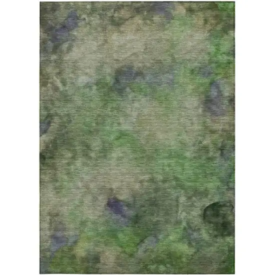 Green And Purple Abstract Washable Indoor Outdoor Area Rug Photo 4