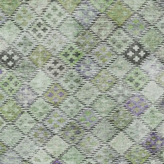 Green And Purple Geometric Washable Indoor Outdoor Area Rug Photo 5