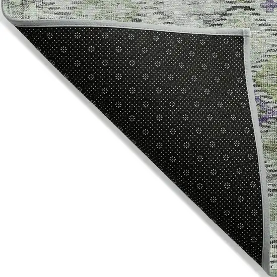 Green And Purple Geometric Washable Indoor Outdoor Area Rug Photo 3