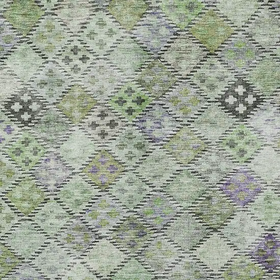 Green And Purple Geometric Washable Indoor Outdoor Area Rug Photo 5