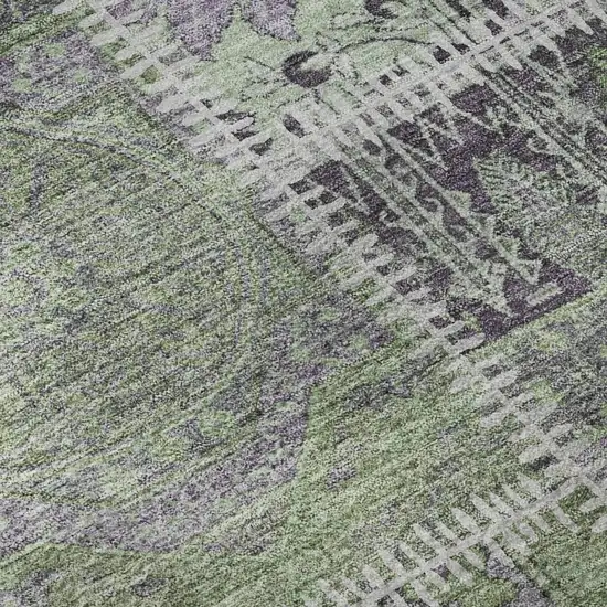 Green And Purple Patchwork Washable Area Rug With UV Protection Photo 9