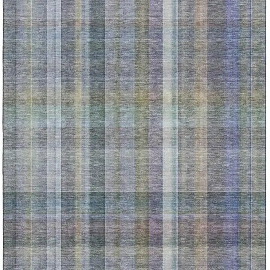 Green And Purple Plaid Washable Area Rug With UV Protection Photo 4