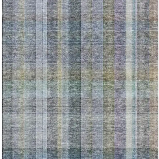 Green And Purple Plaid Washable Area Rug With UV Protection Photo 3