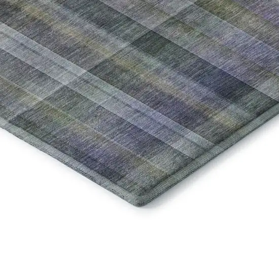 Green And Purple Plaid Washable Area Rug With UV Protection Photo 8