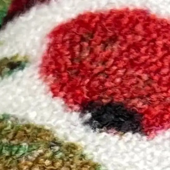 Green And Red Christmas Floral Washable Area Rug With UV Protection Photo 3