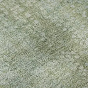 Photo of Green And Sage Abstract Washable Area Rug With UV Protection