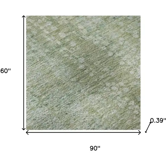 Green And Sage Abstract Washable Area Rug With UV Protection Photo 8