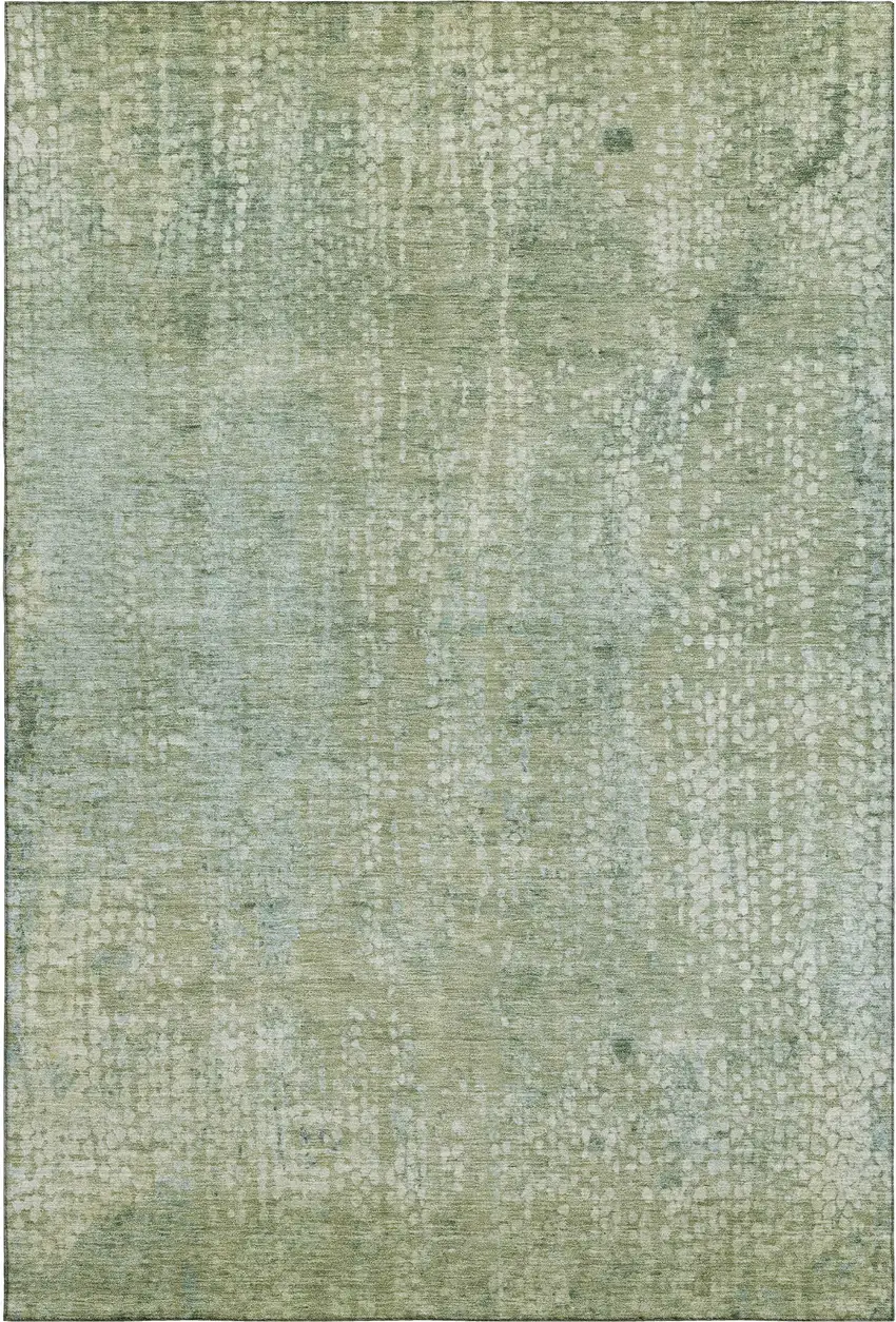 Green And Sage Abstract Washable Area Rug With UV Protection Photo 6