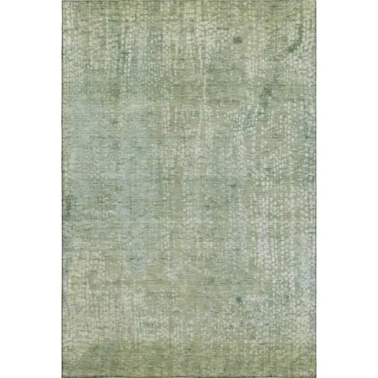 Green And Sage Abstract Washable Area Rug With UV Protection Photo 6