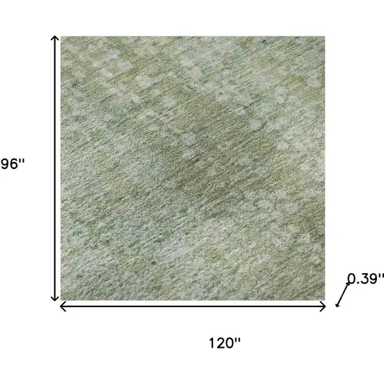 Green And Sage Abstract Washable Area Rug With UV Protection Photo 8