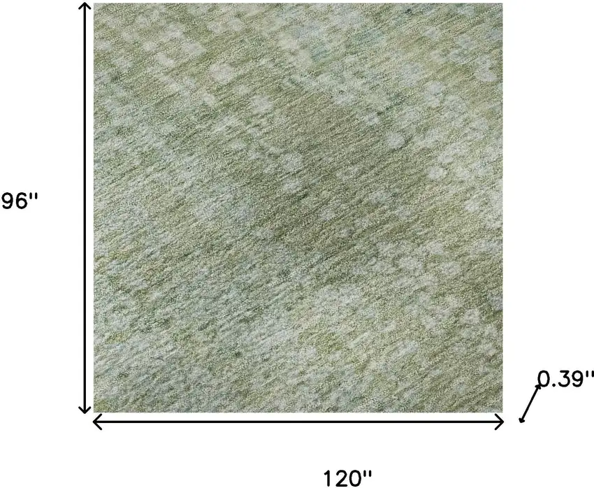 Green And Sage Abstract Washable Area Rug With UV Protection Photo 8
