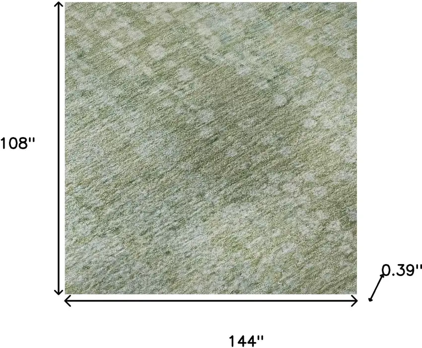 Green And Sage Abstract Washable Area Rug With UV Protection Photo 8