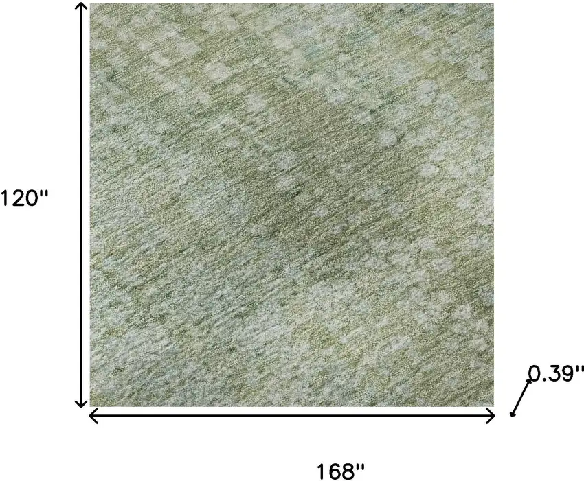 Green And Sage Abstract Washable Area Rug With UV Protection Photo 8
