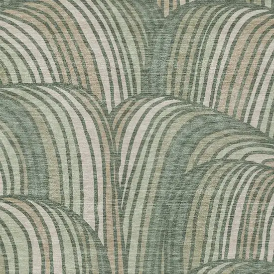Green And Sage Abstract Washable Indoor Outdoor Area Rug Photo 2