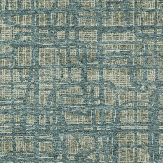 Green And Sage Abstract Washable Indoor Outdoor Area Rug Photo 3