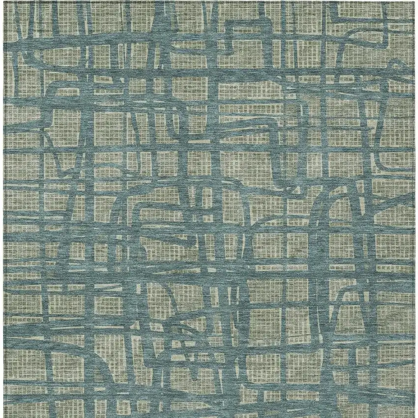 Green And Sage Abstract Washable Indoor Outdoor Area Rug Photo 4