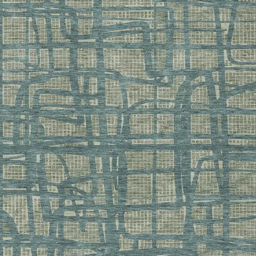 Green And Sage Abstract Washable Indoor Outdoor Area Rug Photo 3
