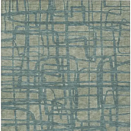 Green And Sage Abstract Washable Indoor Outdoor Area Rug Photo 4