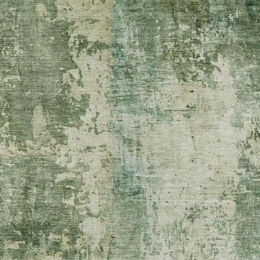 Green And Sage Abstract Washable Indoor Outdoor Area Rug Photo 2