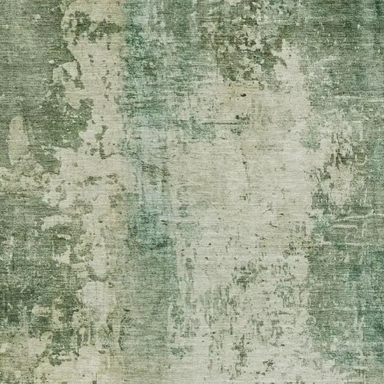 Green And Sage Abstract Washable Indoor Outdoor Area Rug Photo 6