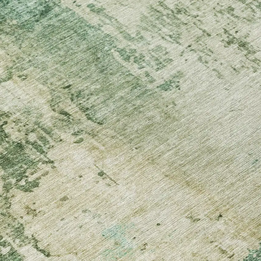 Green And Sage Abstract Washable Indoor Outdoor Area Rug Photo 5