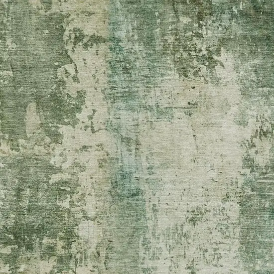 Green And Sage Abstract Washable Indoor Outdoor Area Rug Photo 4
