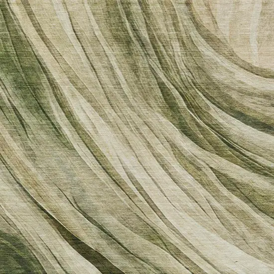Green And Sage Abstract Washable Indoor Outdoor Area Rug Photo 7