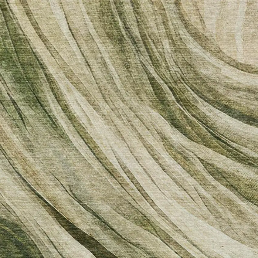 Green And Sage Abstract Washable Indoor Outdoor Area Rug Photo 7