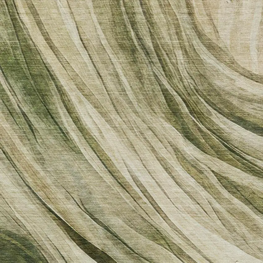 Green And Sage Abstract Washable Indoor Outdoor Area Rug Photo 6