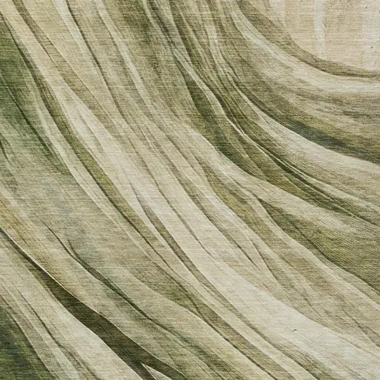 Green And Sage Abstract Washable Indoor Outdoor Area Rug Photo 8