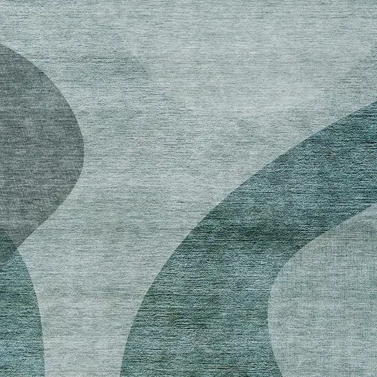 Green And Sage Abstract Washable Indoor Outdoor Area Rug Photo 5
