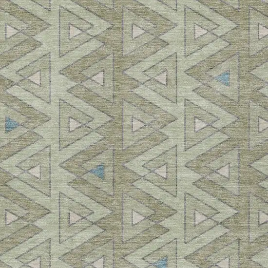 Green And Sage Geometric Washable Indoor Outdoor Area Rug Photo 3