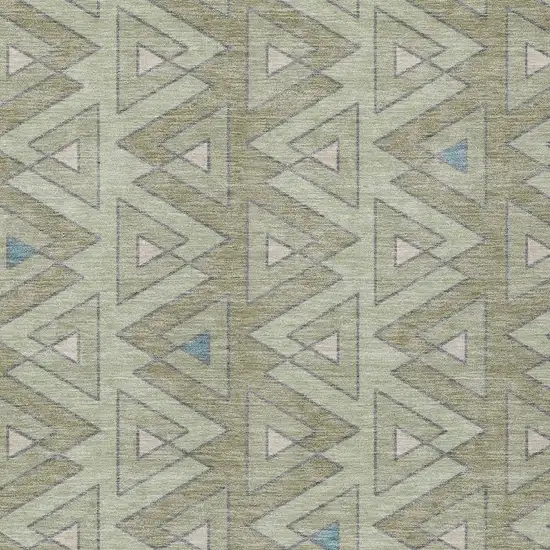 Green And Sage Geometric Washable Indoor Outdoor Area Rug Photo 3