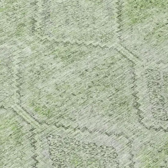 Green And Sage Geometric Washable Indoor Outdoor Area Rug Photo 6