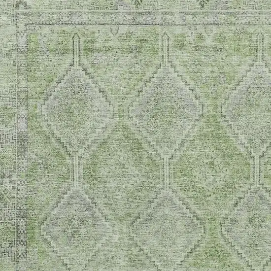 Green And Sage Geometric Washable Indoor Outdoor Area Rug Photo 3
