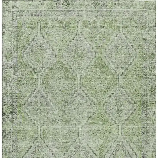 Green And Sage Geometric Washable Indoor Outdoor Area Rug Photo 4