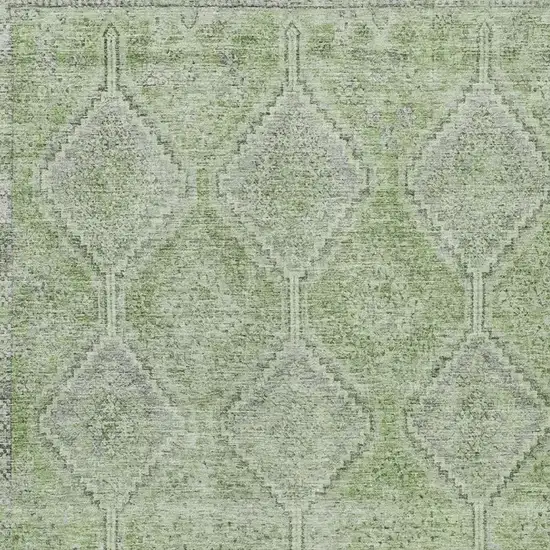 Green And Sage Geometric Washable Indoor Outdoor Area Rug Photo 3
